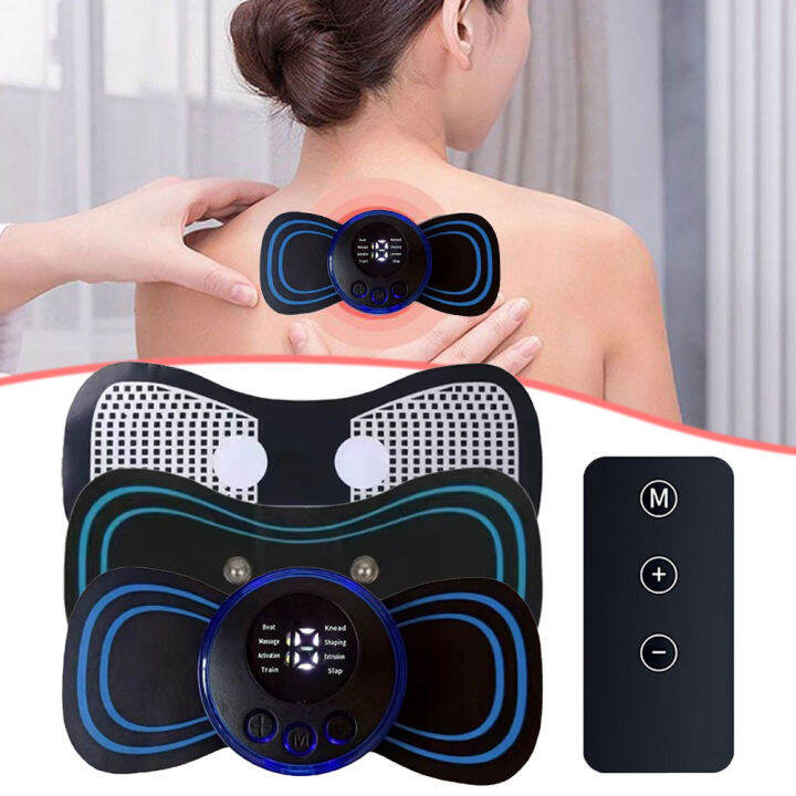 Mini Electric Neck Back Massager EMS Cervical Massage Patch Relief Pain ...