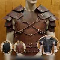 Leather Medieval Shoulder Pauldron Knight Adjustable Buckle Steampunk Shoulder Armors Cover Cape For Cosplay Party Men Costume