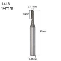 1ชิ้นก้าน1/4 1/2ก้านตรง/Dado เราเตอร์ขนาดเส้นผ่าศูนย์กลางบิตเครื่องมือตัดไม้เดี่ยวและคู่กบไสไม้เครื่องตัดมิลลิ่ง
