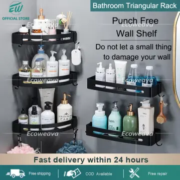 Bathroom Shelf No Drill Wall Shelf Shower Storage Rack Makeup Storage  Organizer Aluminum Alloy Shampoo Rack Bathroom Accessories