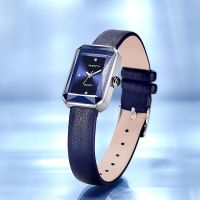 【Jump】 Women Blue Watches 2022 Simple Design Japan Quartz Movement Waterproof Ladies Wristwatch Leather Band Classic Watches For Women