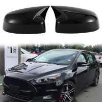 Car Ox Horn Rearview Side Glass Mirror Cover Trim Frame Side Mirror Caps for Ford Focus MK3 2012-2018