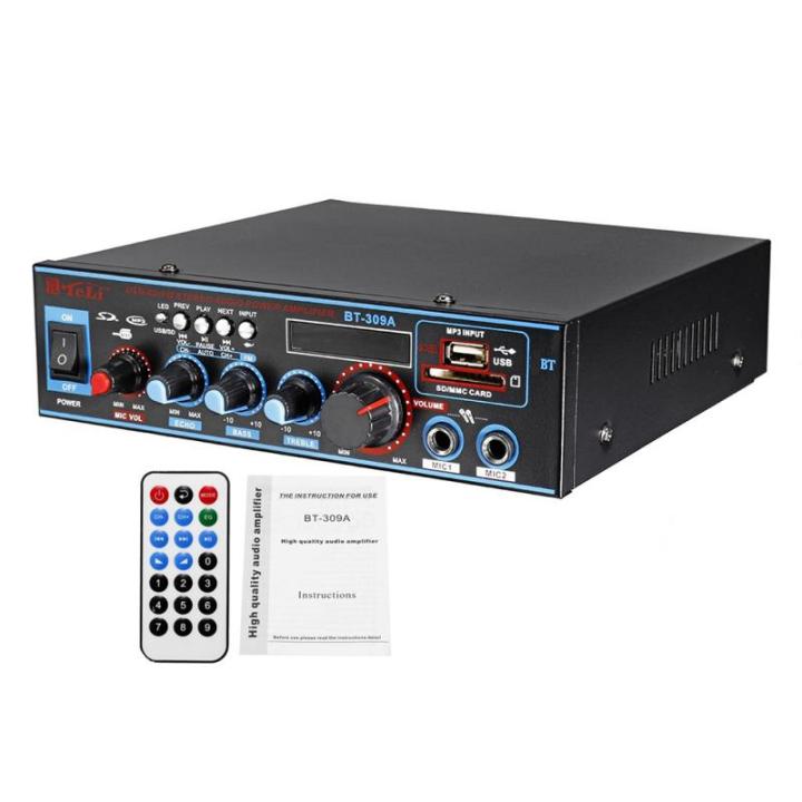 สปอตกรุงเทพ-800w-สเตอริโอhifi-amplifier-มินิ-2ch-จอแสดงผล-lcd-build-in-ไร้สายบลูทู-ธ-วิทยุ-fm-เครื่องขยายเสียง-multifunctional-bluetooth-receiver-power-amplifier-bt-309a-home-theater-hifi-mini-microph