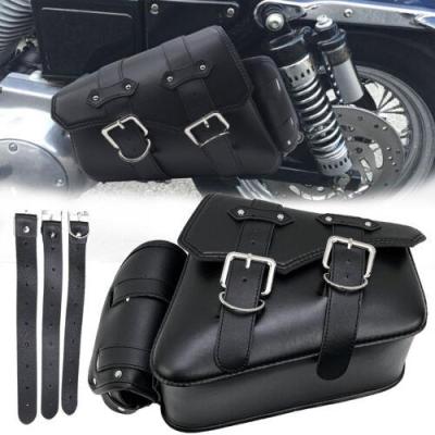 กระเป๋าอานจักรยานยนต์กระเป๋ากันน้ำมอเตอร์ไซค์หนัง Pu มอเตอร์ไซค์หนังกระเป๋าใส่เครื่องมือข้างสำหรับ Harley Sportster XL883 XL1200