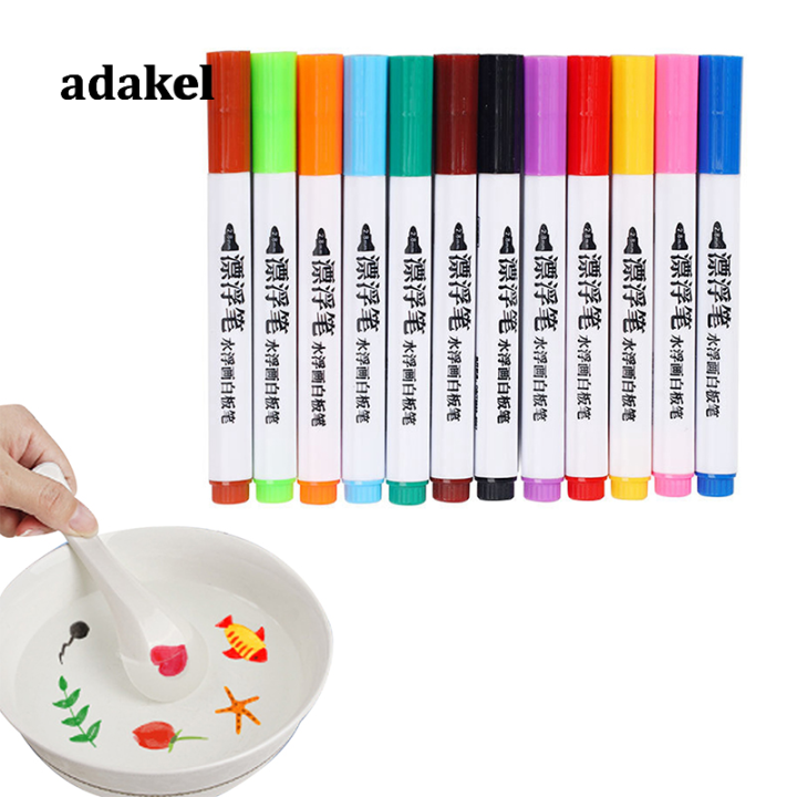 IRWPITW Magical Water Painting Pens For Kids, 12 Colors Magic Drawing Pen Bundle, Kiddies Create Magic Pen Floating Ink Drawings Set With Spoons And Towel, Tattoo Water Marker Gifts For Boys And Girls