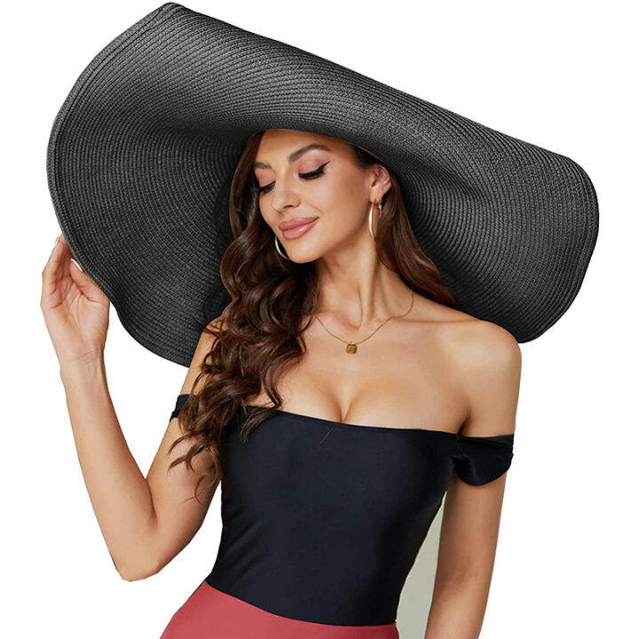 hot-oversized-wide-brim-beach-sun-hats-for-women-2022-summer-large-straw-hat-uv-protection-cap-foldable-sun-shade-hat-wholesale