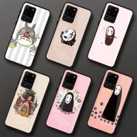 Totoro Spirited Away Phone Case For Samung A32 A51 A52 NOTE 10 20 S10 S20 S21 S22 Pro Ultra Black PC Glass Phone Cover