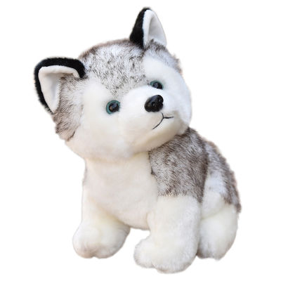 Microgoodน่ารักลูกสุนัขHuskyสุนัขตุ๊กตาผ้ากำมะหยี่Sleepingของเล่นเด็กของขวัญของตกแต่งบ้าน