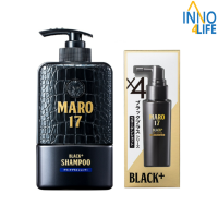 Maro Complete Set - Maro17 Black Plus Shampoo 350ml.+Maro 17 Black Plus Collagen Shot 50 ml. ชุดแชมพูและ เซรั่ม มาโร่ [IINN]