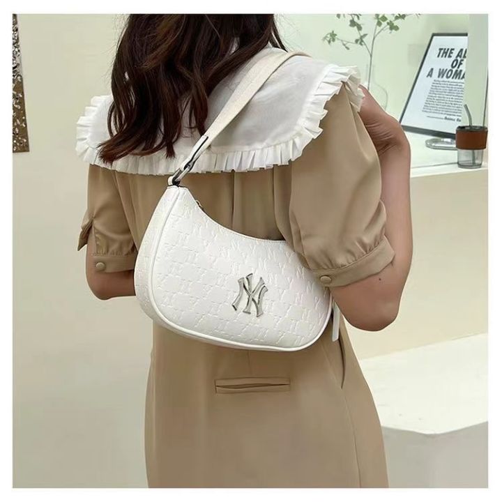 mlb-official-ny-south-korea-ml-spring-new-embossed-underarm-bag-full-standard-ny-high-quality-all-match-ladies-portable-shoulder-bag