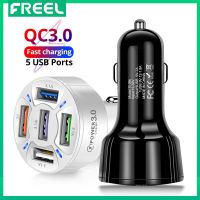 FREEL 5 Port ที่ชาร์จไฟบนรถยนต์เร็วเครื่องชาร์จ USB สำหรับ Xiaomi Redmi Note 10 Pro ที่ชาร์จเร็ว3.0 15A ค่าโทรศัพท์เคลื่อนที่ในสำหรับรถยนต์รถยนต์รถบรรทุกรถตู้รถโดยสาร