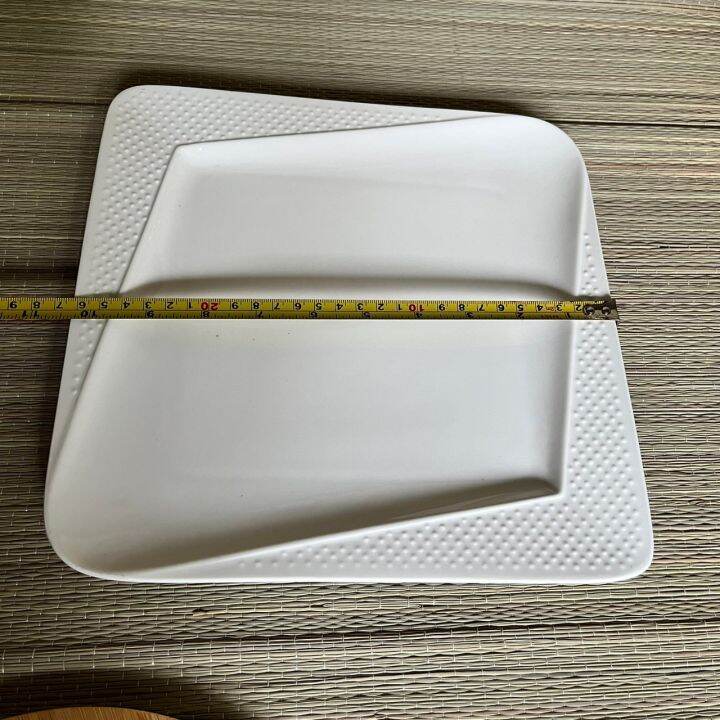 จานเซรามิก-ceramic-plates-จานเหลี่ยม-จานแบน-จานข้าว-จานสวยๆ-จานราคาถูก-จานยกโหล-จานชามราคาส่ง-ขนาด-10-นิ้ว