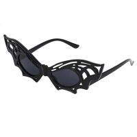 【lz】✆  Unisex Bat Shape Sunglasses Halloween Party Glasses Óculos retro Tons engraçados Dança Monocromático