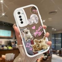 เคสสำหรับ Realme X2พื้นผิวกระจกแมวน่ารักฝาหลัง2023โทรศัพท์กันกระแทกคลุมทั้งหมดปลอกซิลิโคนรูปแบบใหม่ฝาครอบป้องกันกล้อง