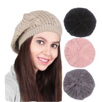 【YD】 Knitted Beanie Hat s Twist knitting Beret Skullies