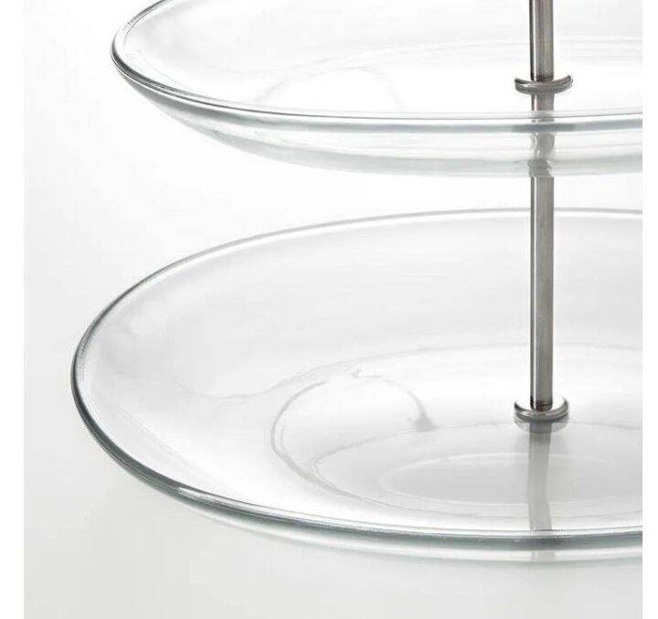 kvittera-serving-stand-three-tiers-clear-glass-stainless-steel-ควิทเทียร่า-จานเสิร์ฟ-3-ชั้น-แก้วใส-สแตนเลส