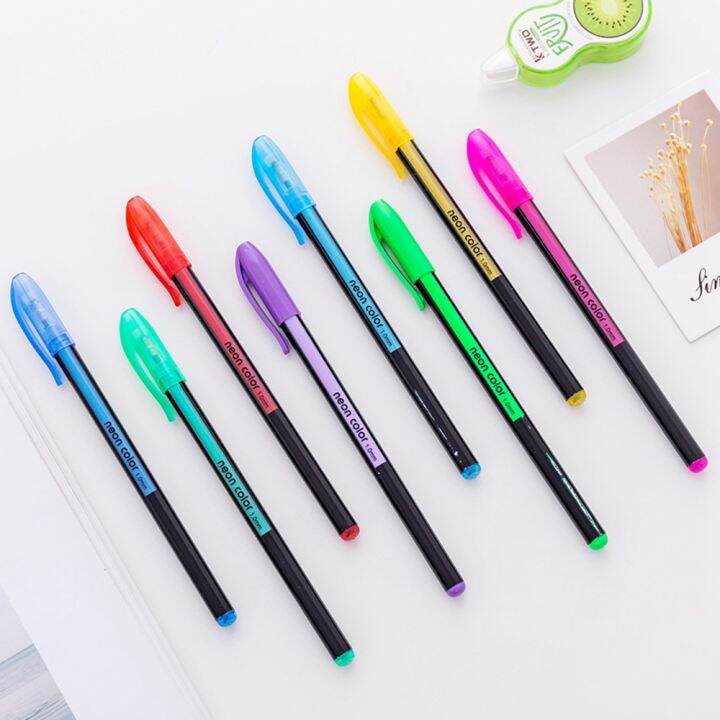 48-pcslot-neon-color-pen-highlight-marker-pen-kawaiir-pens-decal-stationery-school-supplies-canetas-material-escolar-drawing