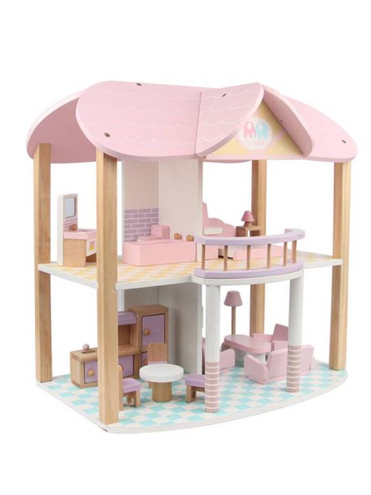 บ้านตุ๊กตาไม้diy-ของเล่น-พร้อมเฟอร์นิเจอร์-ของเล่นบ้านไม้จำลอง-ของเล่นบ้านตุ๊กตา-princess-house-บ้านตุ๊กตา