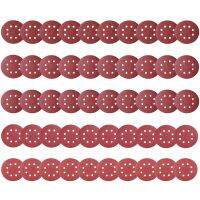 50Pcs Premium 5 Inches 8-Holes Sanding Discs (125mm), Power Sander Hook &amp; Loop Discs 5 Gradesfor Random