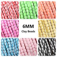 【CW】☍┋  6mm Colorful Cylinder Loose Spacer Polymer Clay Beads Jewelry Making Accessories