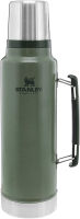 Stanley Classic Vacuum Insulated Wide Mouth Bottle, 1.5 qt - BPA-Free 18/8 Stainless Steel Thermos for Cold &amp; Hot Beverages – Keeps Liquid Hot or Cold for Up to 24 Hours – Hammertone Green