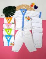 Set 5 bộ quần áo sơ sinh tay dài màu trắng Hello Baby cho bé từ 3-11kg thumbnail