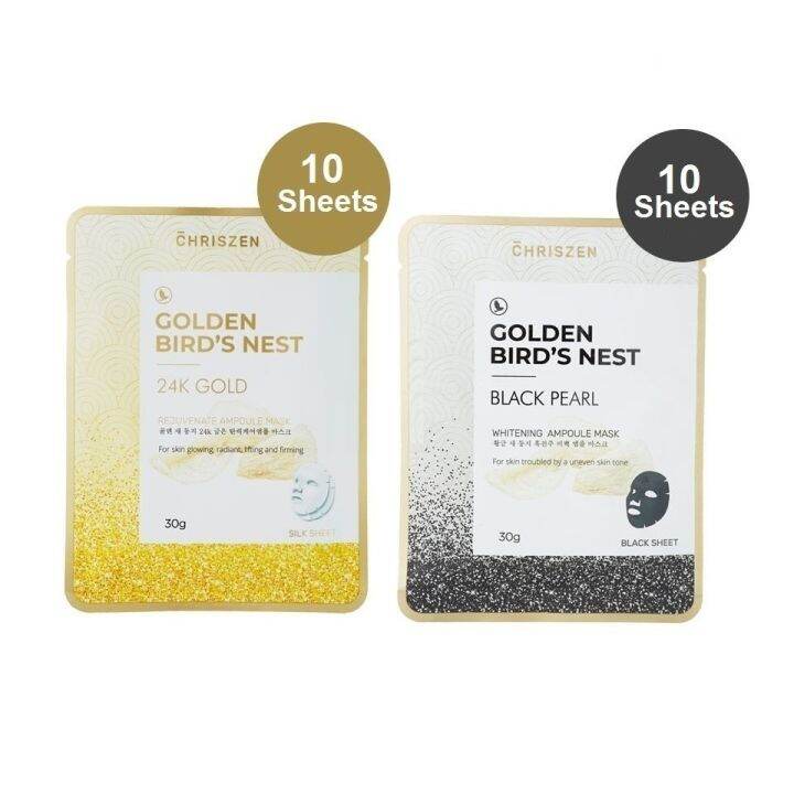 CHRISZEN Golden Bird’s Nest 24k Gold Rejuvenating OR Black Pearl ...