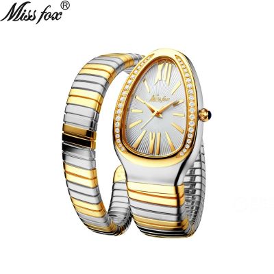 MISSFOX Middle East stainless steel hot style ladies fashion personality snake bracelet watches set auger serpentine watch women