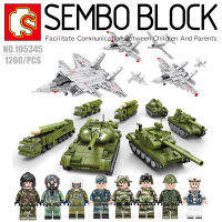 บล็อกตัวต่อ ทหารทางบก ทางน้ำ และทางอากาศ พร้อมมินิฟิกเกอร์ 8 ตัว SEMBO BLOCK 105345 จำนวน 1280 ชิ้น