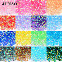 JUNAO 2mm 3mm 4mm 5mm 6mm Glitter Purple AB Jelly Resin Rhinestone In Bulk Flat Back Nail Crystal Stones Non Hotfix Strass