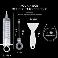 Long Handle Refrigerator Drain Dredge Refrigerator Dredge Flexible Peeling Fridge Coil Brush Ice Removal Tool Household Cleaning