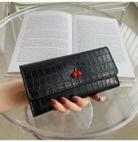 ZZOOI Luxury Cherry Wallet Designer Fold Leather Purse with Palm Pattern Leather for Men and Women Wholesale Clutch Bag