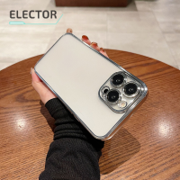 Elector เคสซิลิโคนใสเคลือบหรูหรา1ชิ้นสำหรับ14Pro ฝาครอบป้องกันเลนส์