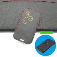 gthrrftdb Leather 3 Buttons Car Key Cover Case Protector Skin Smart Card For Renault Clio Logan Megane 2 3 Koleos Scenic