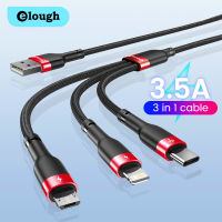 Elough 3 In 1สาย USB ชนิด C เคเบิลไมโคร USB USB 3A สายชาร์จเร็ว USB-C โทรศัพท์มือถือเครื่องชาร์จยูเอสบี