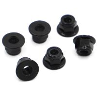 ◇ 10pcs Black Carbon Steel Hex Flange Nylon Insert Lock Nut M3 M4 M5 M6 M8 Self-locking Nylock Locknut