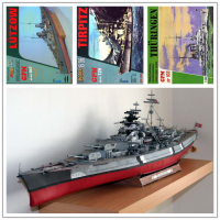 1/280 WWII German Warship Battleship Bismark Cruiser 3D Paper Model Manual DIY Papercraft Toy A4 Size