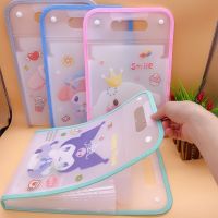 ☊ Cute Sanrio Kuromi Cinnamoroll A4 Portable Folder Organ Bag Student Classification Test Paper File Folde Document Organizer