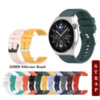 สายนาฬิกาข้อมือซิลิโคน สีเงิน สีดํา 20 มม. สําหรับ Huawei Watch GT2 42 มม. GT3 Pro 43 มม. 【BYUE】