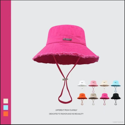 Kim Hyun A Bucket Hat large brim summer holiday deckle edge lifting rope sunscreen sun hat cap