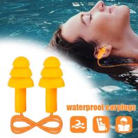 【health】 1 Pair/Box Silicone Swimming Anti-Noise Earplugs with Cord and Case / Comfortable Noise Cancelling Soft Earplugs / Reusable Waterproof Swimming Diving Earplugs