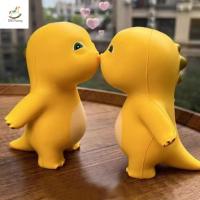 nailong dino DISFUNNY นุ่มนุ่มๆ ของเล่นการ์ตูนมังกร ที่บีบ รีบาวด์ช้า ของเล่นไดโนเสาร์สปินเนอร์สีเหลือง น่ารักน่ารักๆ Pop It Game เด็ก/เด็ก