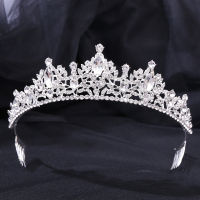 Wedding Veil Tiaras and Crowns for Bride Hair Jewelry Accessories Bling Rhinestone Headbands with Hair Comb Clips for Women Girl