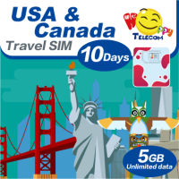 Happy - USA และ Canada 10วัน5GB Unlimited Data Travel Sim