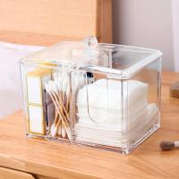 No Odor Convenient Cotton Swab Box Holder Dispenser U-shaped Opening Cotton Swab Box Multi-compartment for Bathroom