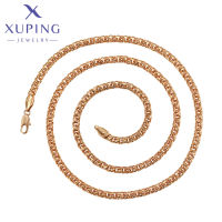 Xuping Jewelry Fashion No Stone Man Statement Chain Necklace with Rose Gold Color A00674953