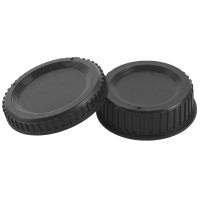 Black Plastic Camera Body Cover + Rear Lens Cap for Digital SLR