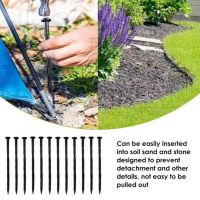 50Pcs Garden Border Edging Stakes 8-Inch Landscape Anchoring Spikes Spiral Nylon Paver Weed Barriers Turf Tent Anchoring Pegs