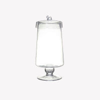 JJGLASS - (LYNX) JAR WITH COVER 104 - แจกันแก้ว แจกันจัดสวน โหลแก้ว โหลจัดสวน โหลฝาแก้ว แฮนด์เมด เนื้อใส ความสูง 38.5 ซม.