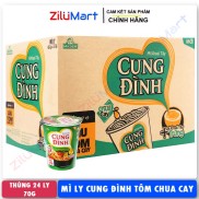 Mì ly khoai tây Cung Đình vị lẩu tôm chua cay thùng 24 ly loại 71g